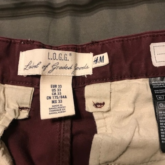 Men's burgundy pants - Picture 2 of 2
